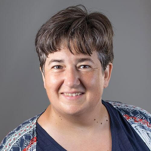 Heike Hofmann against a gray background.