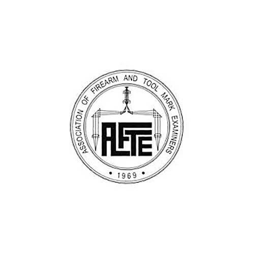 Round AFTE logo with text Association of Firearm and Tool Mark Examiners.