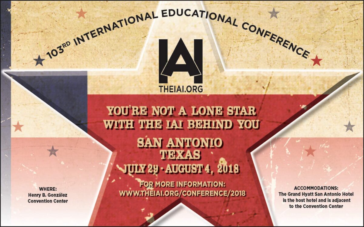 Poster for the 103rd International Educational Conference in San Antonio, Texas, 2018.