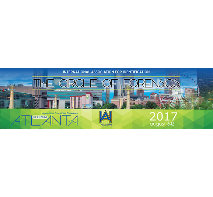 Banner for the 2017 International Association for Identification Conference in Atlanta, August 6-12.