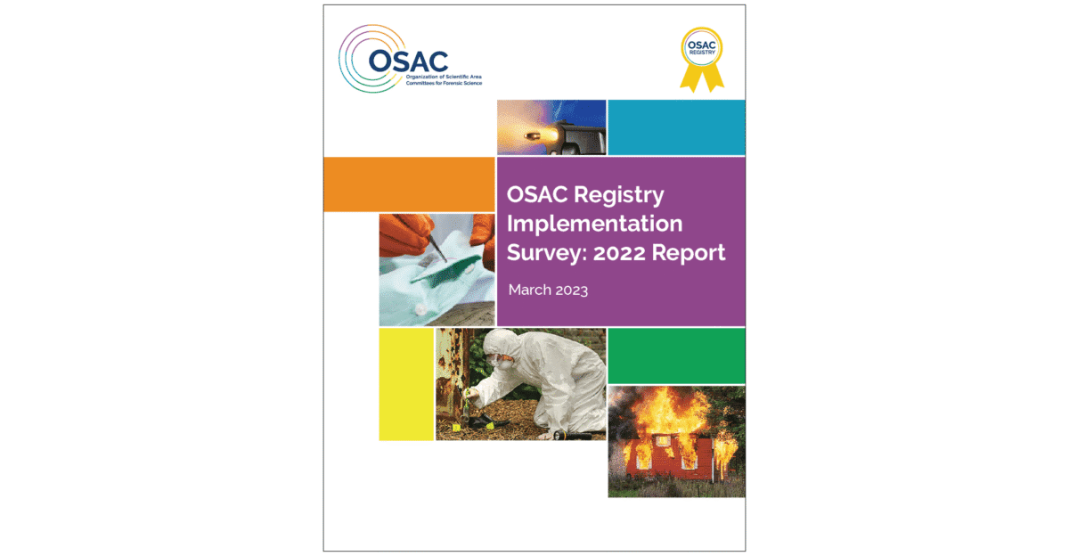 OSAC Registry Implementation Survey: 2022 Report cover
