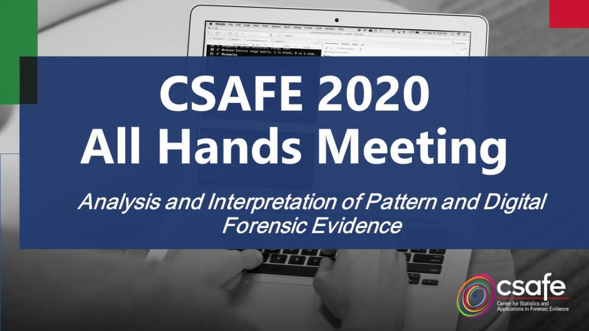 CSAFE 2020 All Hands Meeting banner with a laptop and the CSAFE logo in the corner.